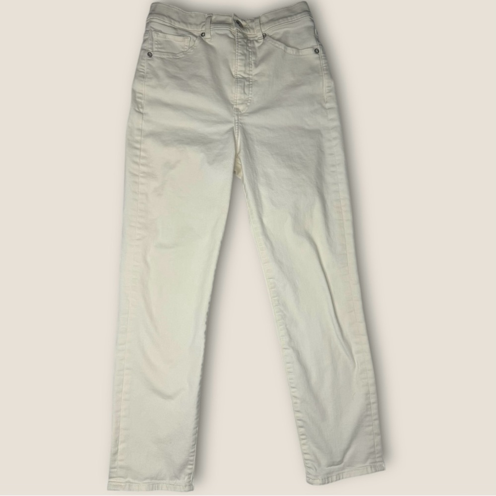 Express Women's Straight Leg Jeans - Cream Size 4‎ Excellent Condition